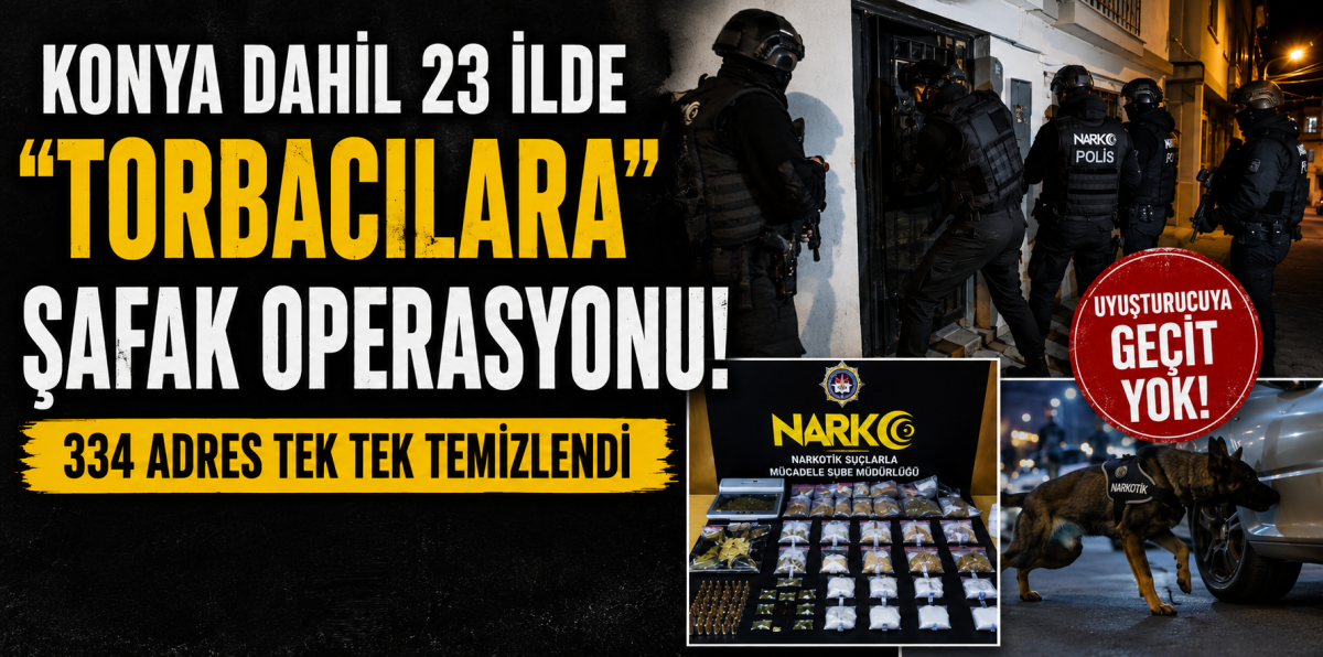 Konya dahil 23 ilde “torbacılara” şafak operasyonu