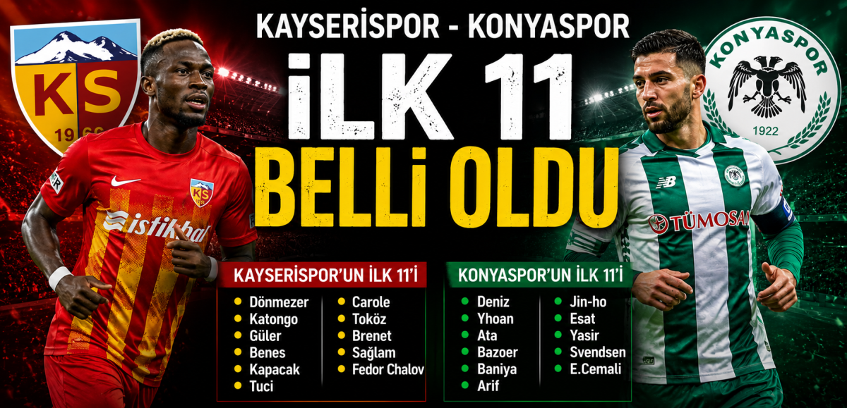 Kayserispor - Konyaspor maçının ilk 11'leri netlik kazandı